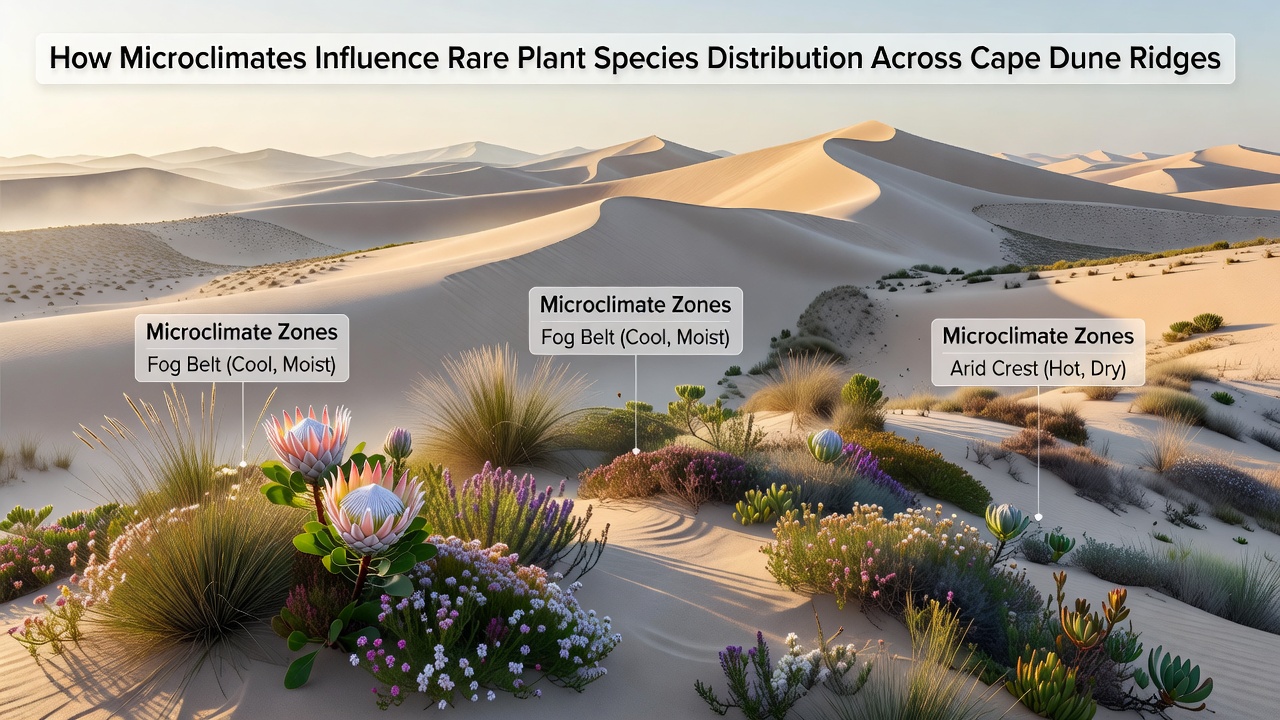Close-up of rare plant species growing in sheltered microclimate pockets on Cape Dune Ridges